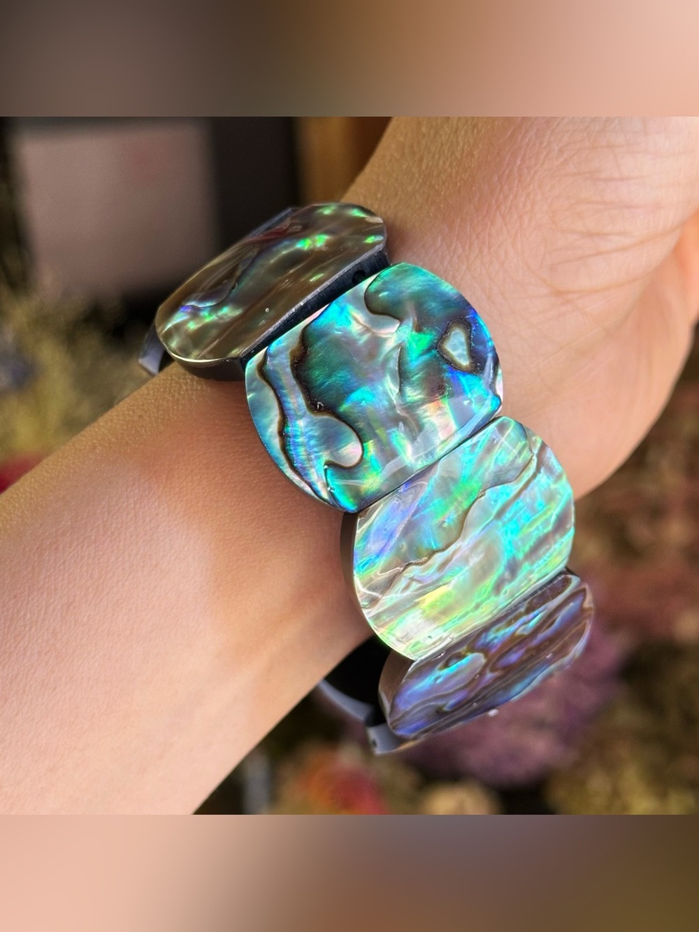 Natural Abalone Shell Stretchy Bracelet